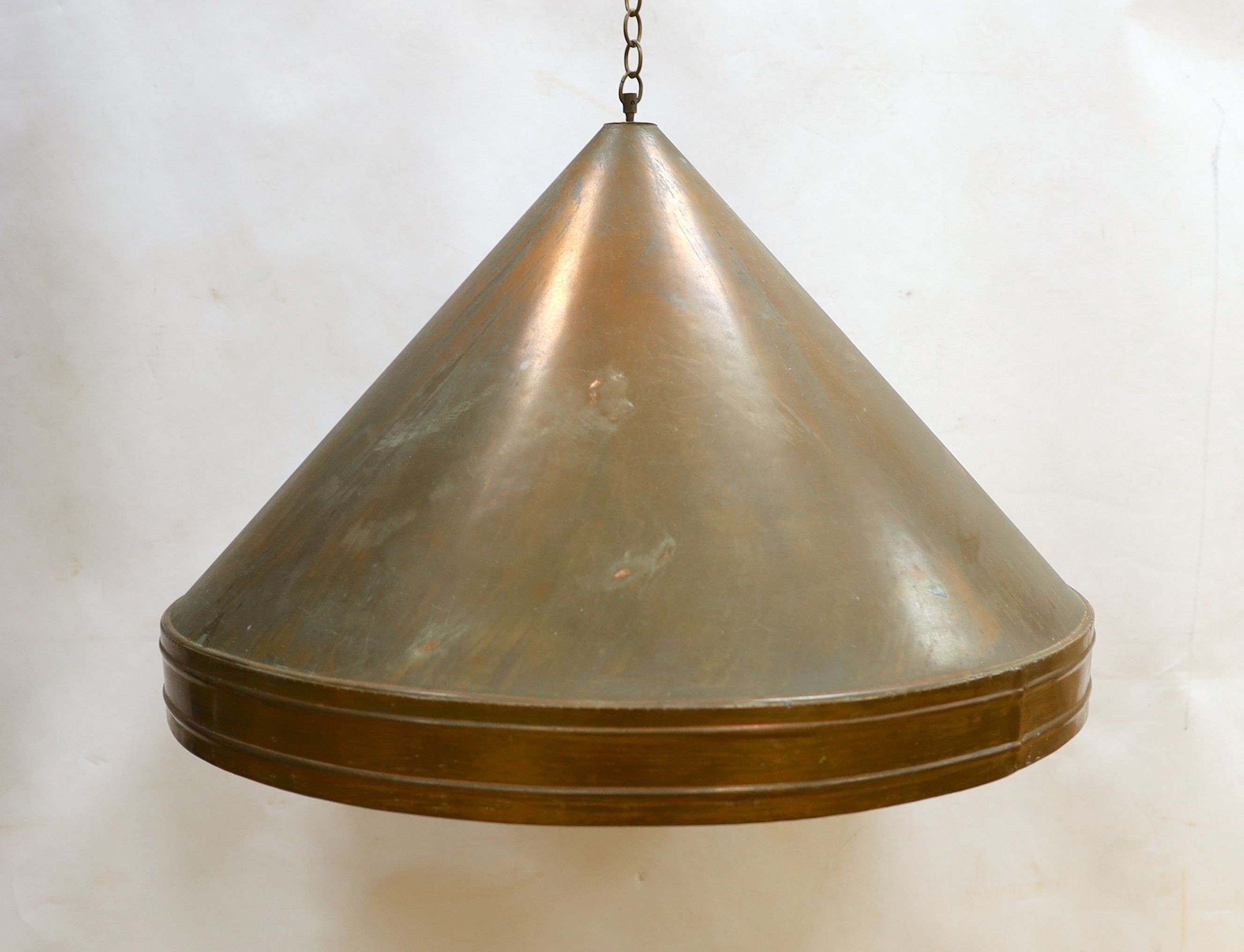 A large copper light shade diameter 53cm